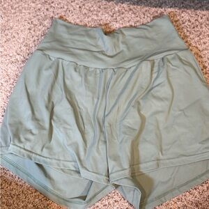 Women's Green High-Waisted Shorts